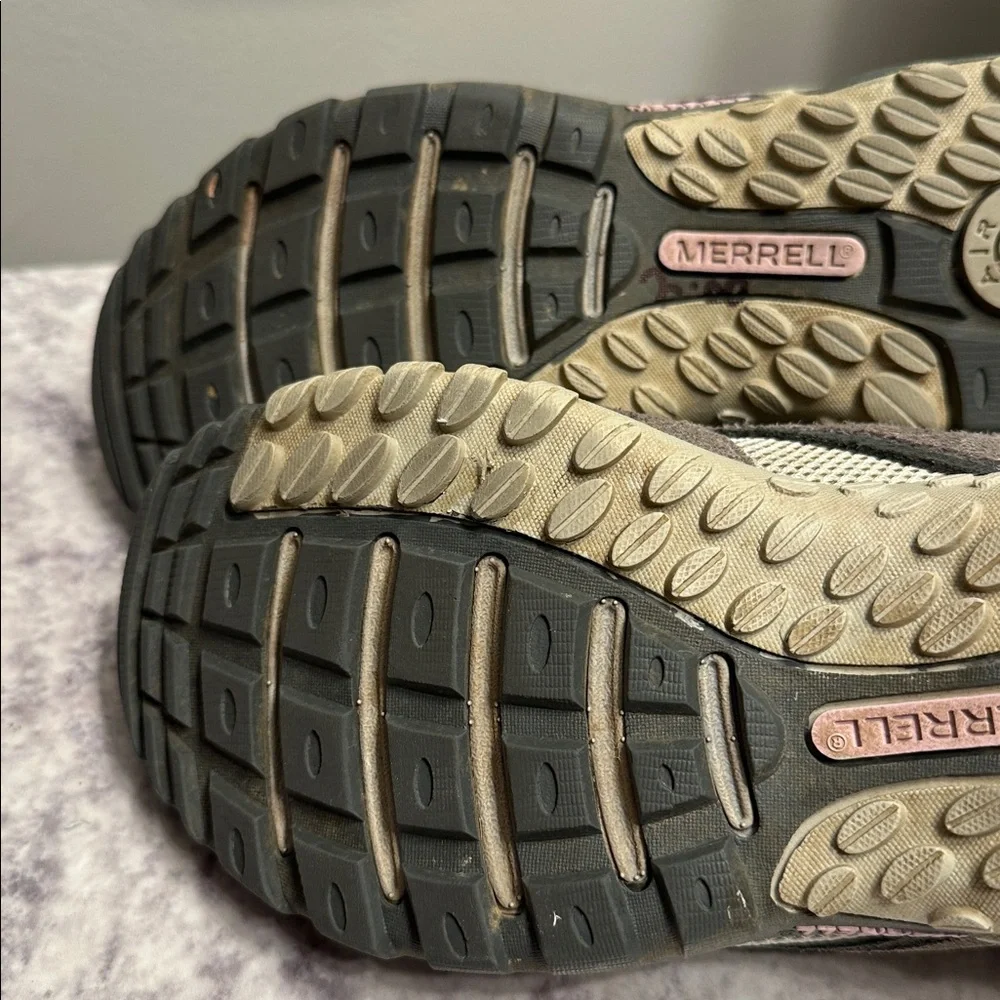 Merrell Women's Pewter/ Peppermint Tuskora Lace Up Air Cushion Hiking Shoes Sz 6